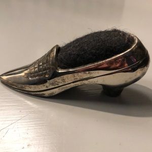 Vintage mini silver finish pin cushion